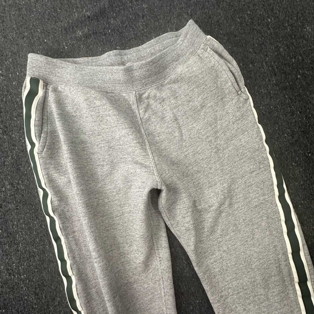 Uniqlo Sweatpants Men L Gray Jogger Side Stripe Taped 341-462729 French Terry